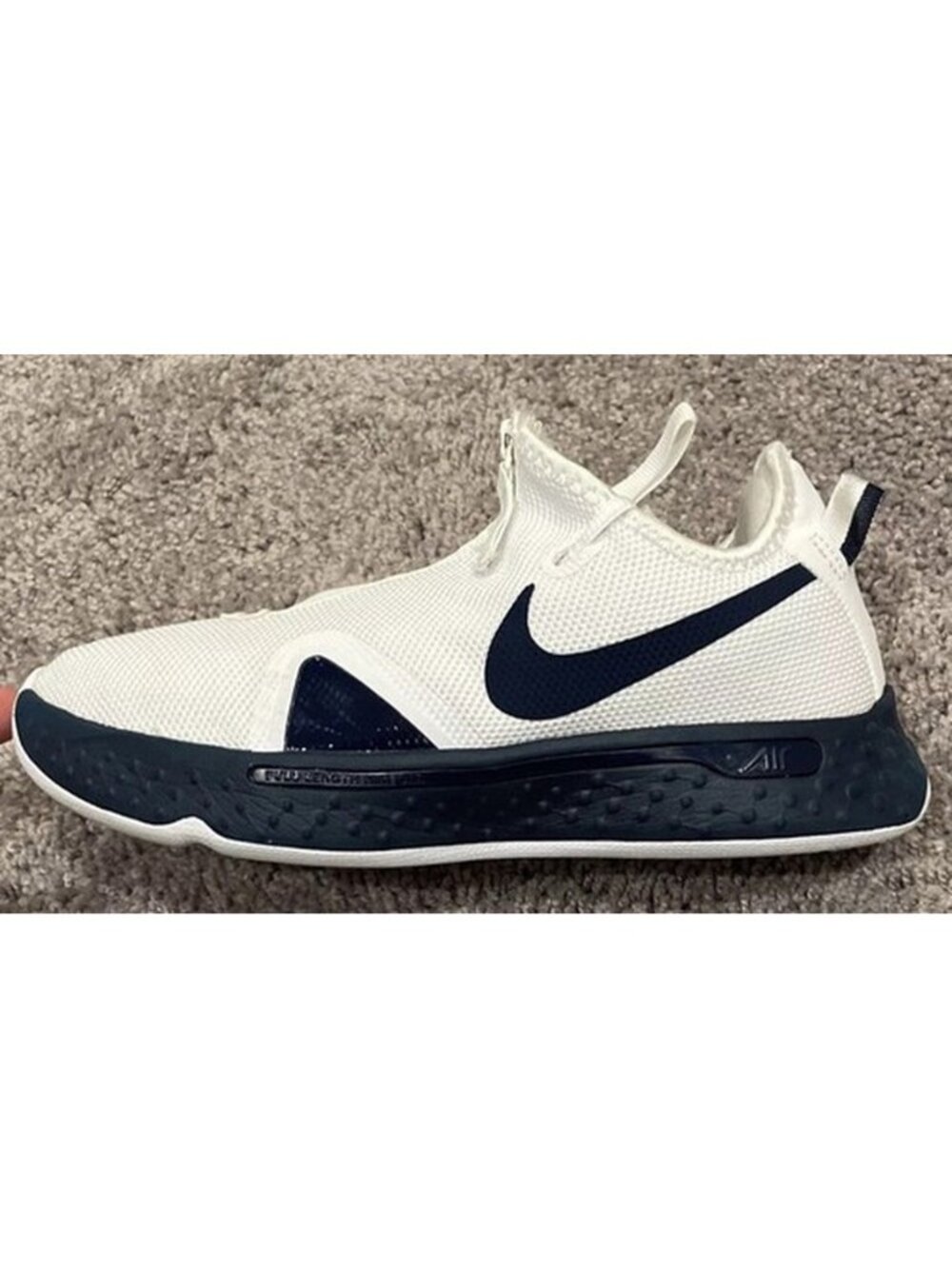 Nike White Blue CW4134 105 PG 4 TB Promo Basketball Shoes Size 15